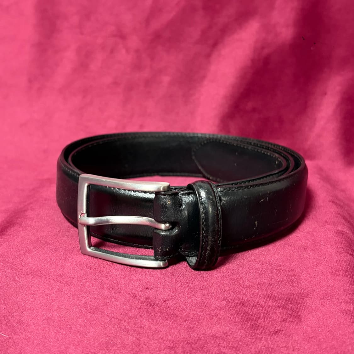 이탈리안 블랙 레더 벨트 상품이미지2