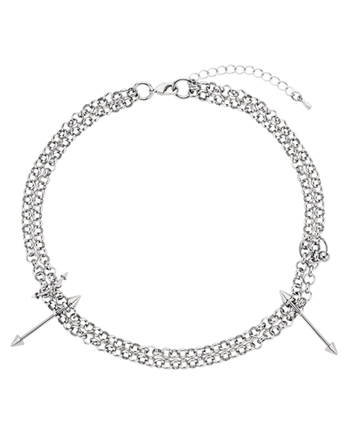 DOUBLE CHAIN PIERCING NECKLACE 상품이미지1