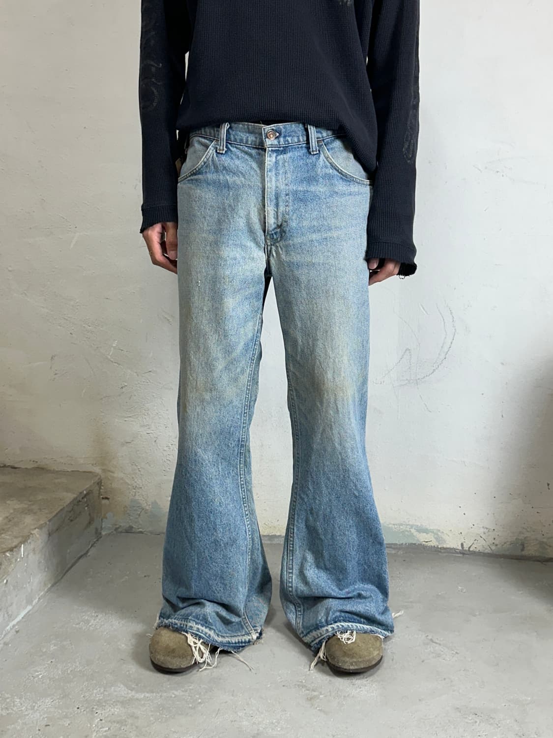 80's USA Made 빈티지 리바이스 684 벨바텀 부츠컷 데님 상품이미지3