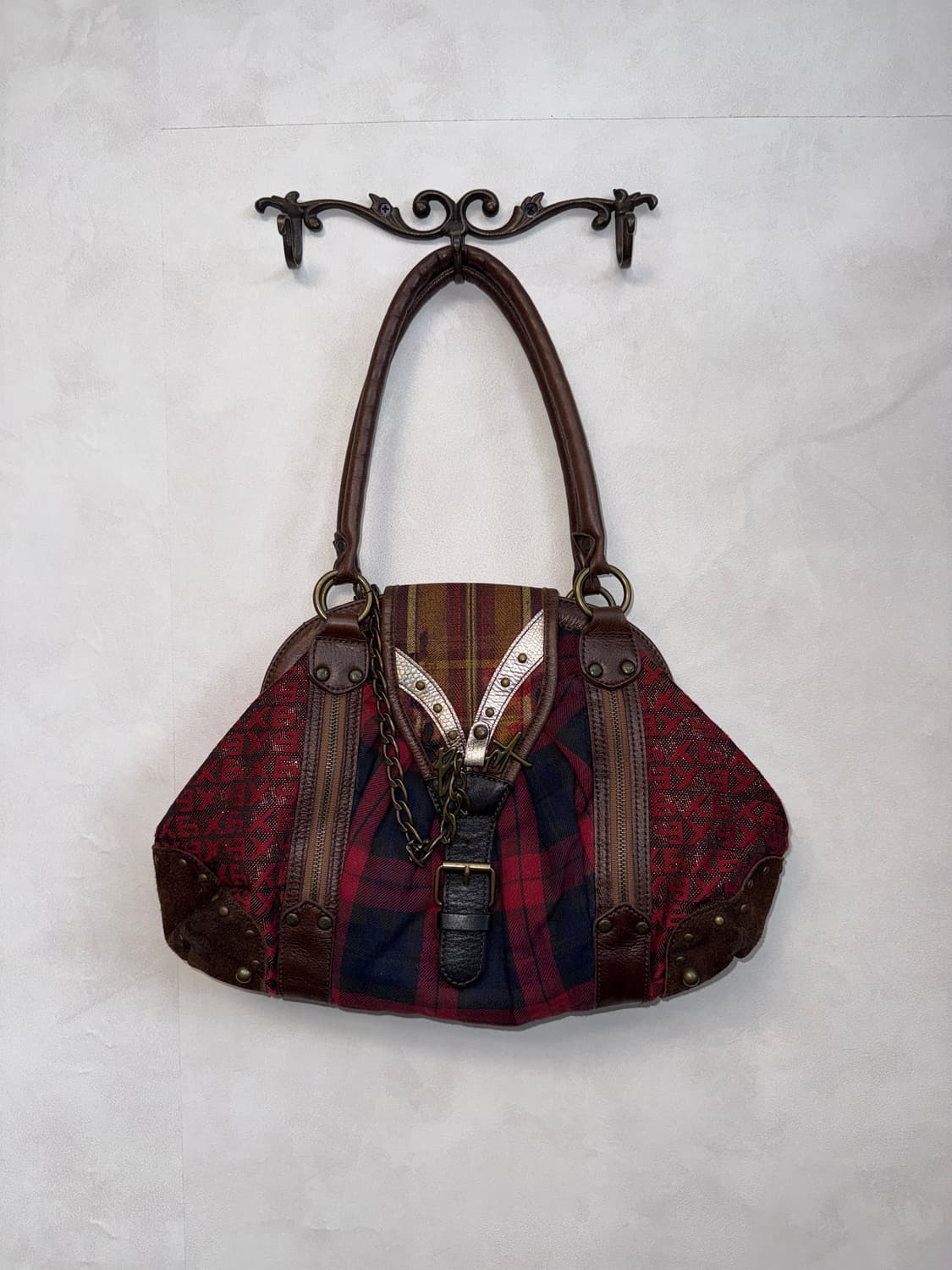 BNX oriental western tartan check 버클 숄더백 상품이미지1