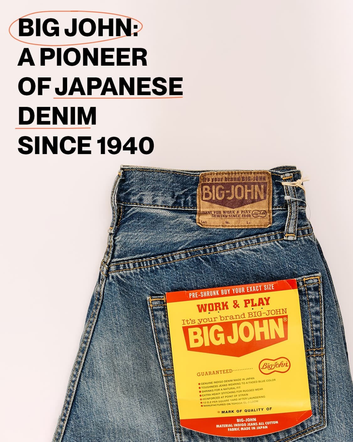 빅존 Big John 60s 빈티지 워시드 데님 33사이즈 새제품 상품이미지5