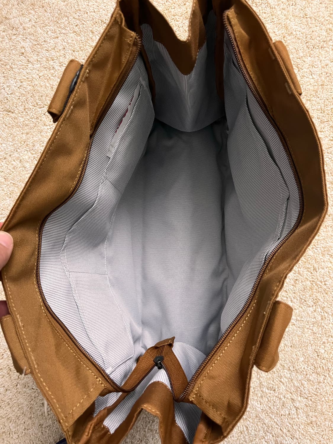 [정품/새상품] 칼하트 레거시 호라이즌탈 지퍼 토트백 - 브라운 상품이미지6