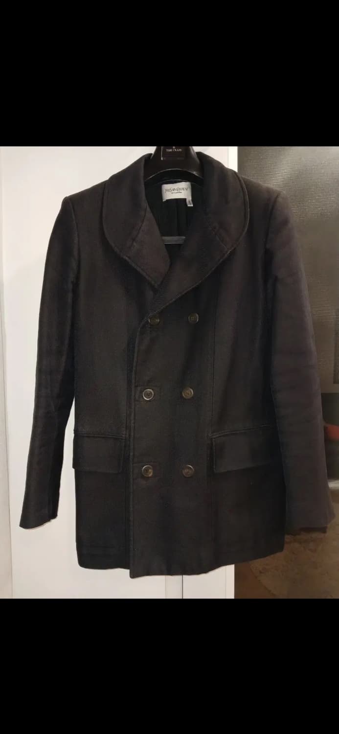 YSL rive gauche COTTON SHAWL COLLAR COAT 상품이미지1