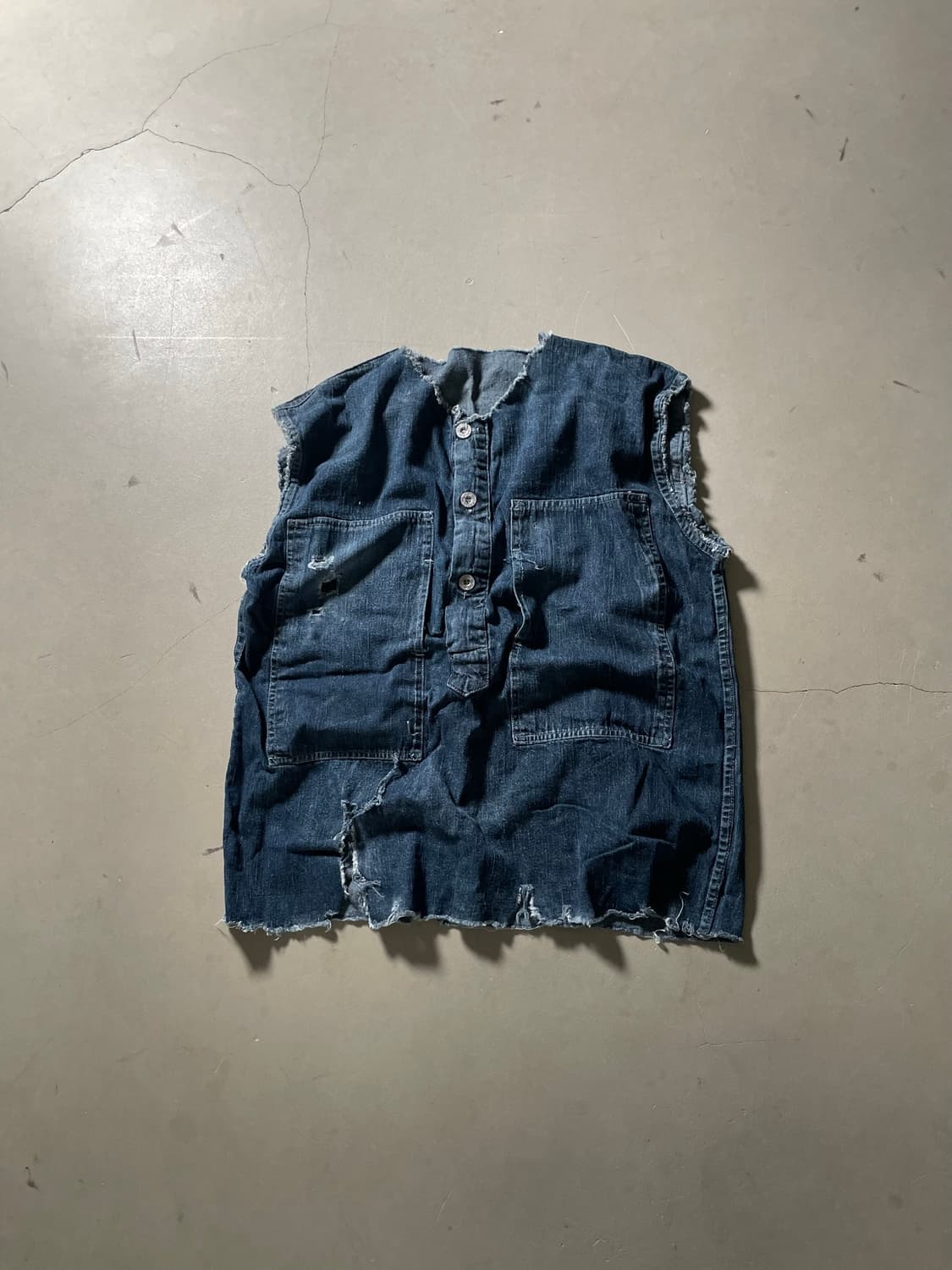 80’s US Army Vintage Cut-Off Denim Vest 상품이미지1