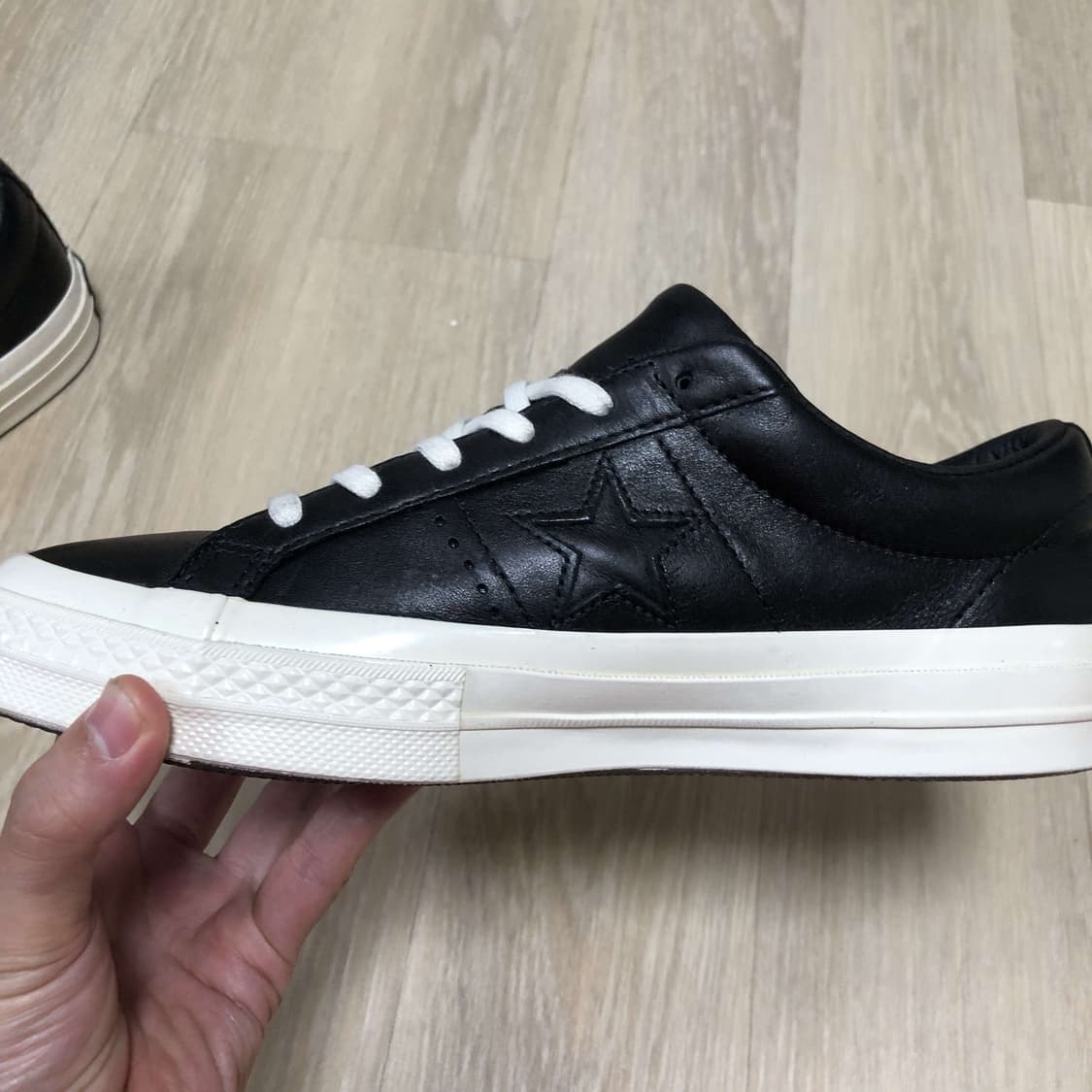 (250) 컨버스 CONVERSE 원스타 레더 블랙 오혁 원스타 블랙 상품이미지7