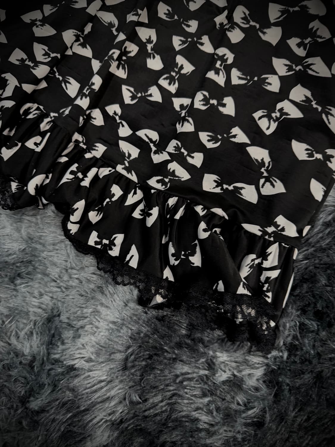 블랙 리본 패턴 캉캉 슬리브리스 상품이미지6