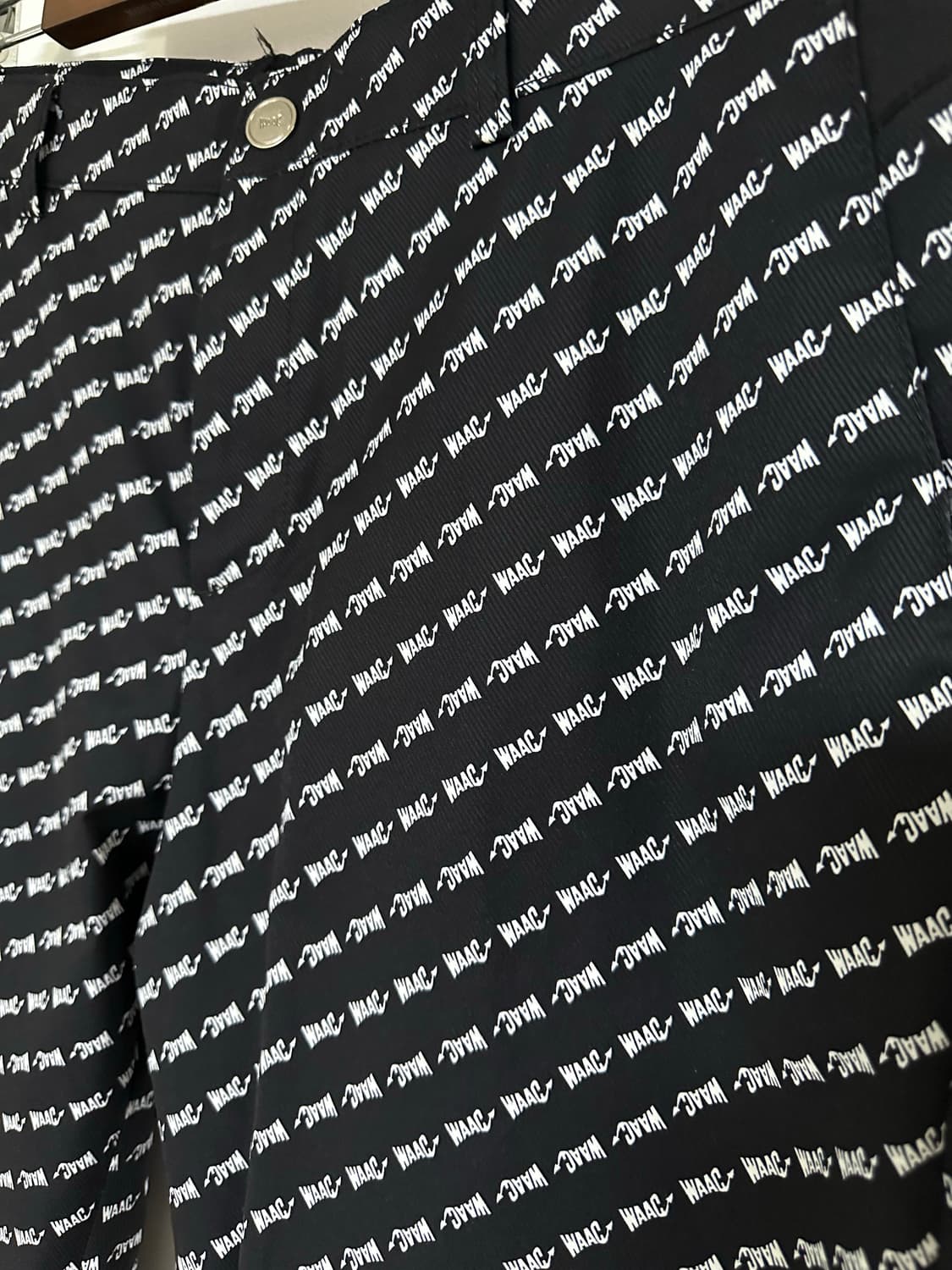 WAAC 로고 패턴 바지 블랙 상품이미지2