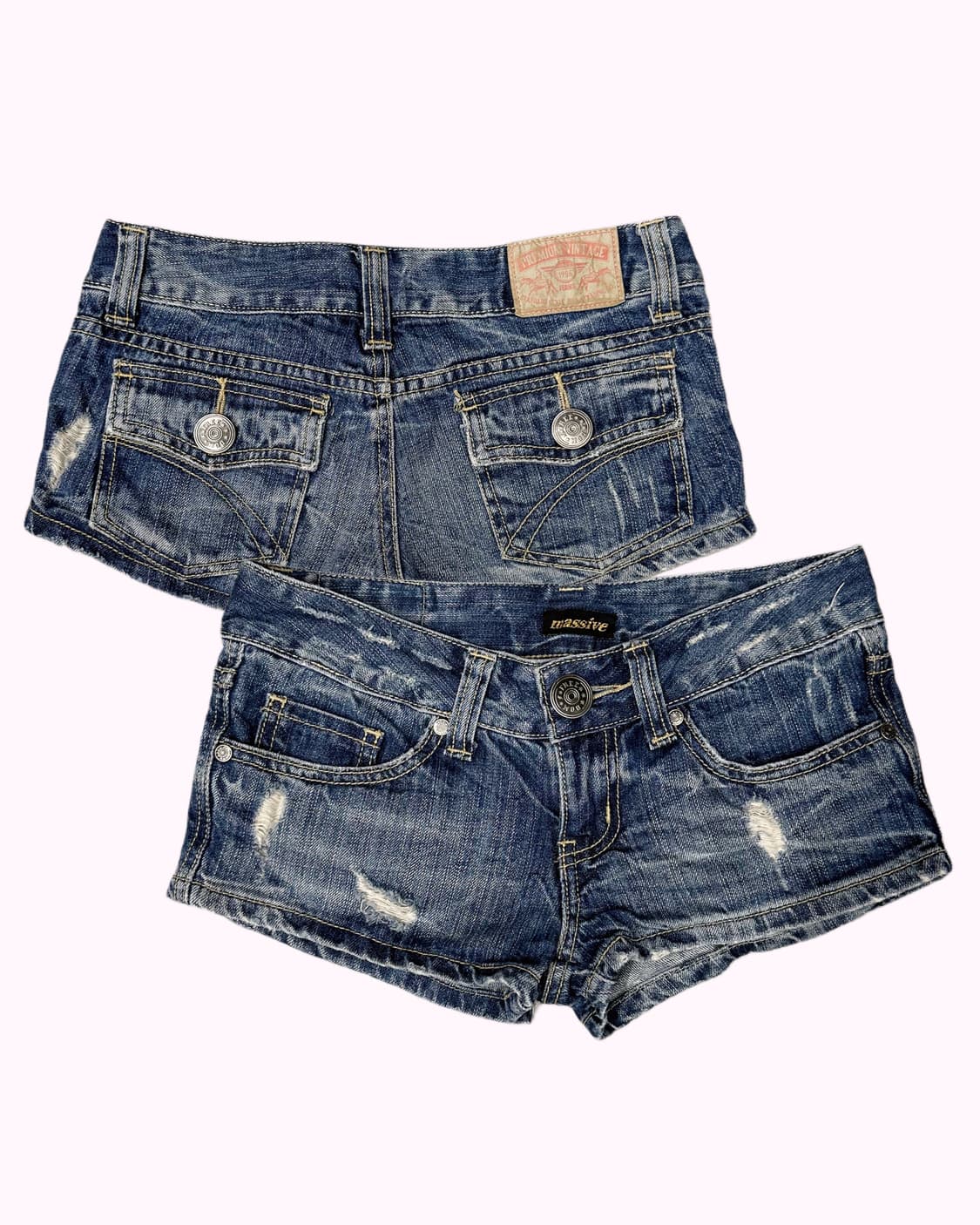 damage low-rise denim hotpants 상품이미지1