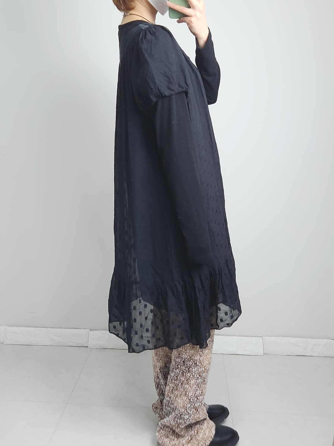 도트 퍼프 롱 블라우스 상품이미지4