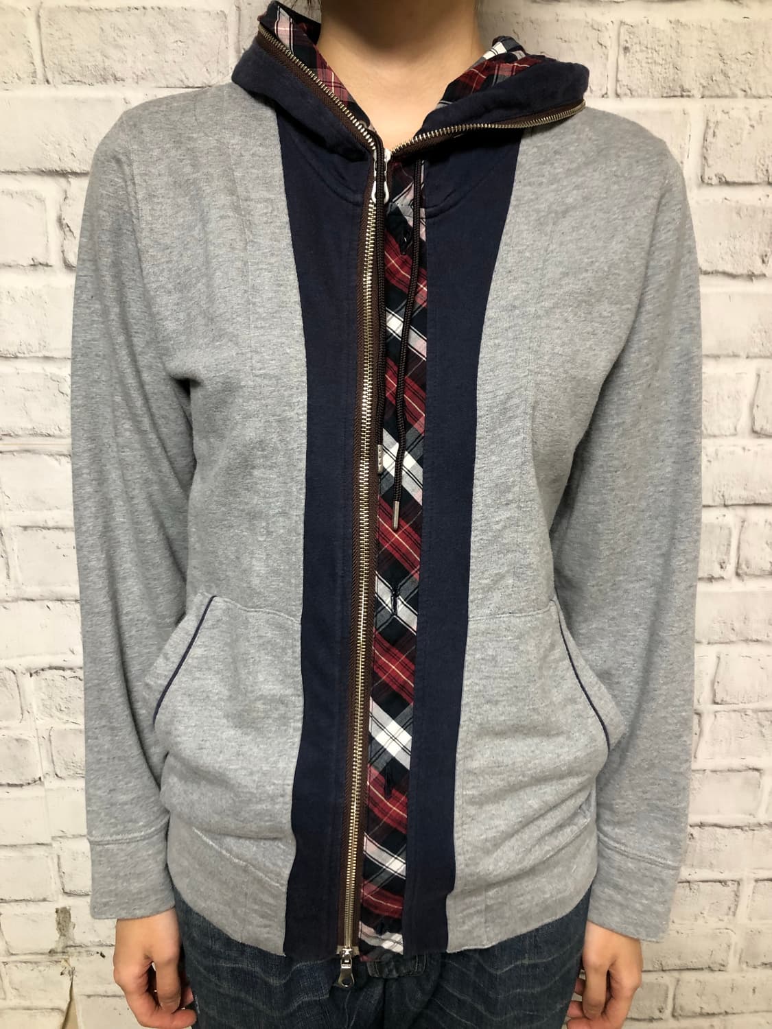 빈티지 체크후드집업 상품이미지2