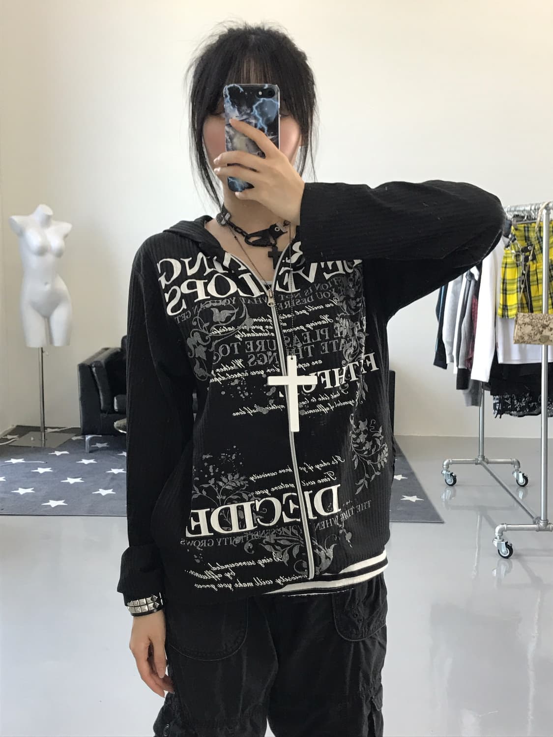 Jpn Y2k Punk Graphic Zip Up Hoodies 상품이미지2