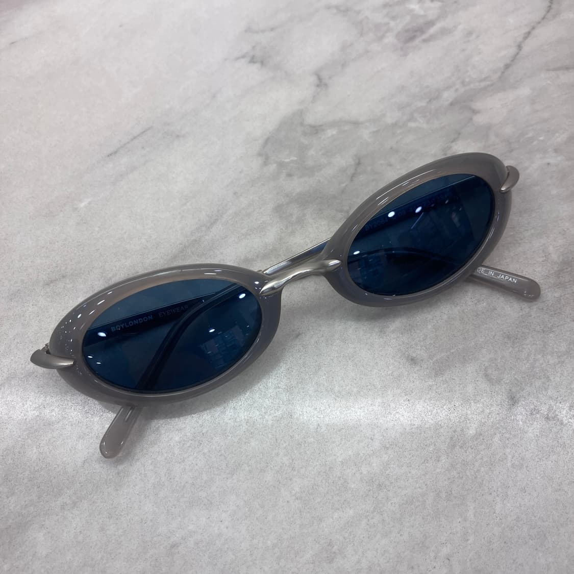 D11 보이런던 BOYLONDON 그레이 실버 빈티지 오벌 선글라스 상품이미지1