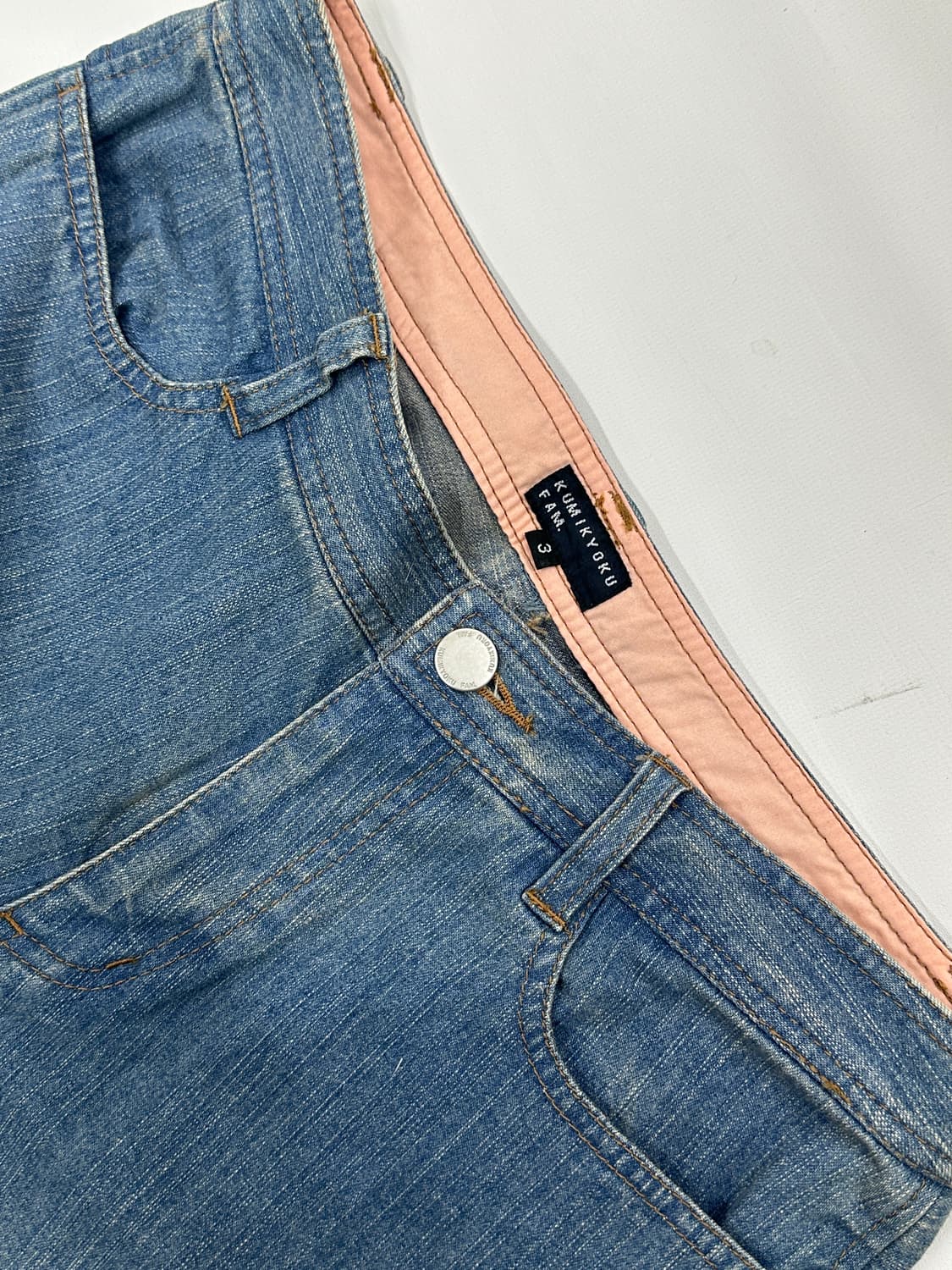 y2k 옆트임 워싱 사이드 버튼  펑크 보헤미안 갸루 데님 팬츠 상품이미지5