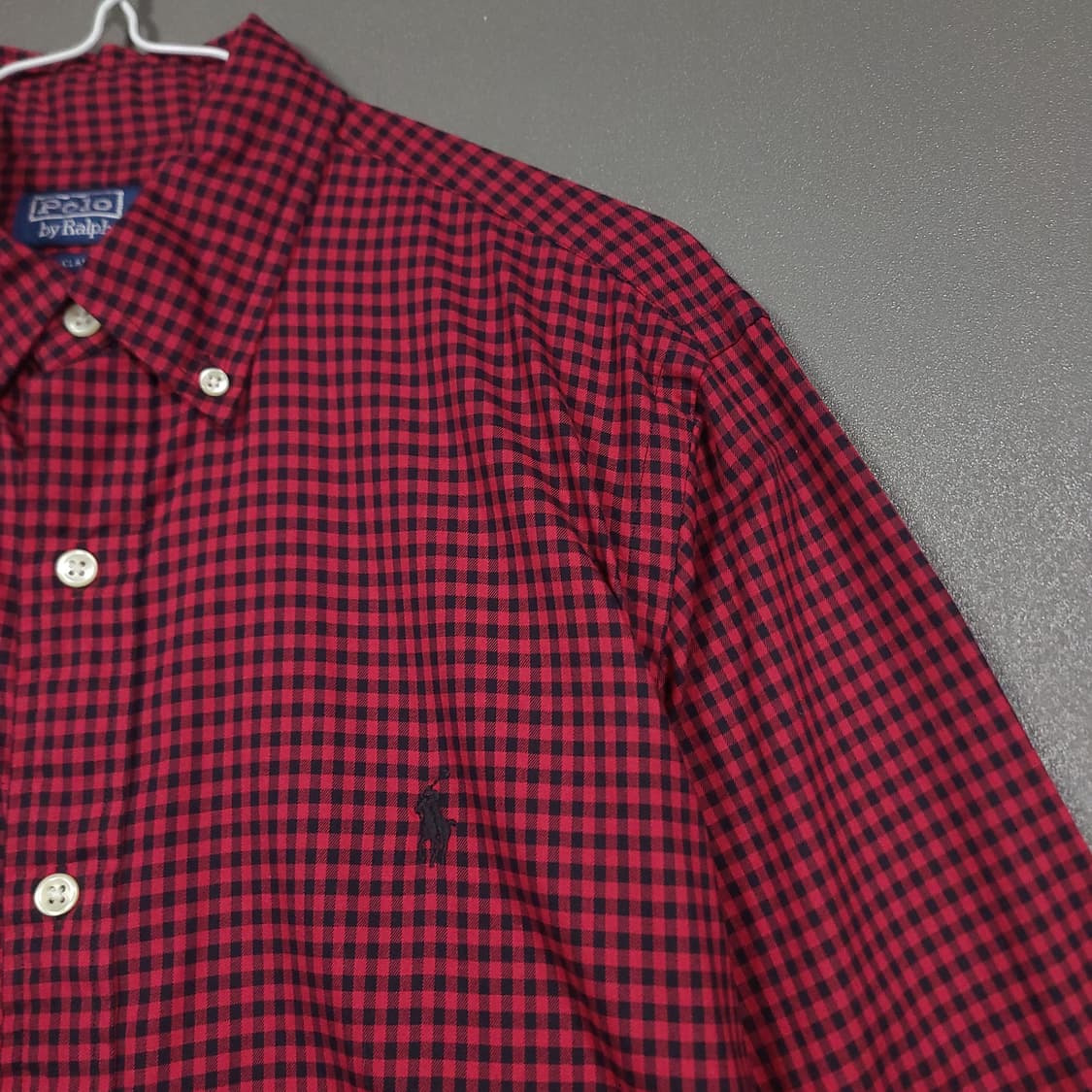 폴로 랄프로렌 신형 22FW 포니 깅엄 체크 체크 트윌 셔츠 클래식핏 상품이미지3