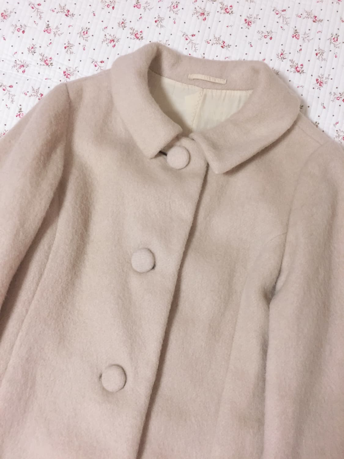 빈티지 모리걸 피치베이지 코트 상품이미지2