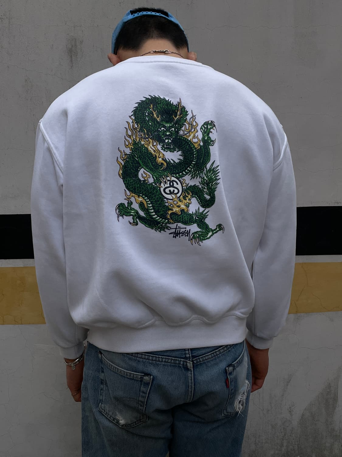 Rare!)90s Stussy USA Dragon Sweatshirt 상품이미지7