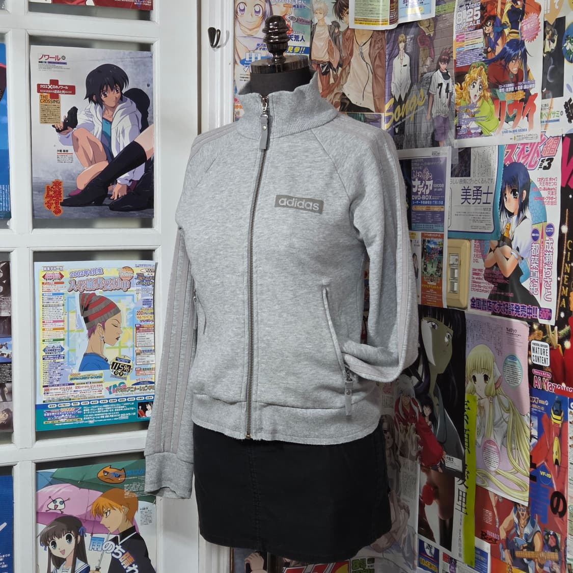 아디다스 그레이 슬림핏 코튼 집업 상품이미지1