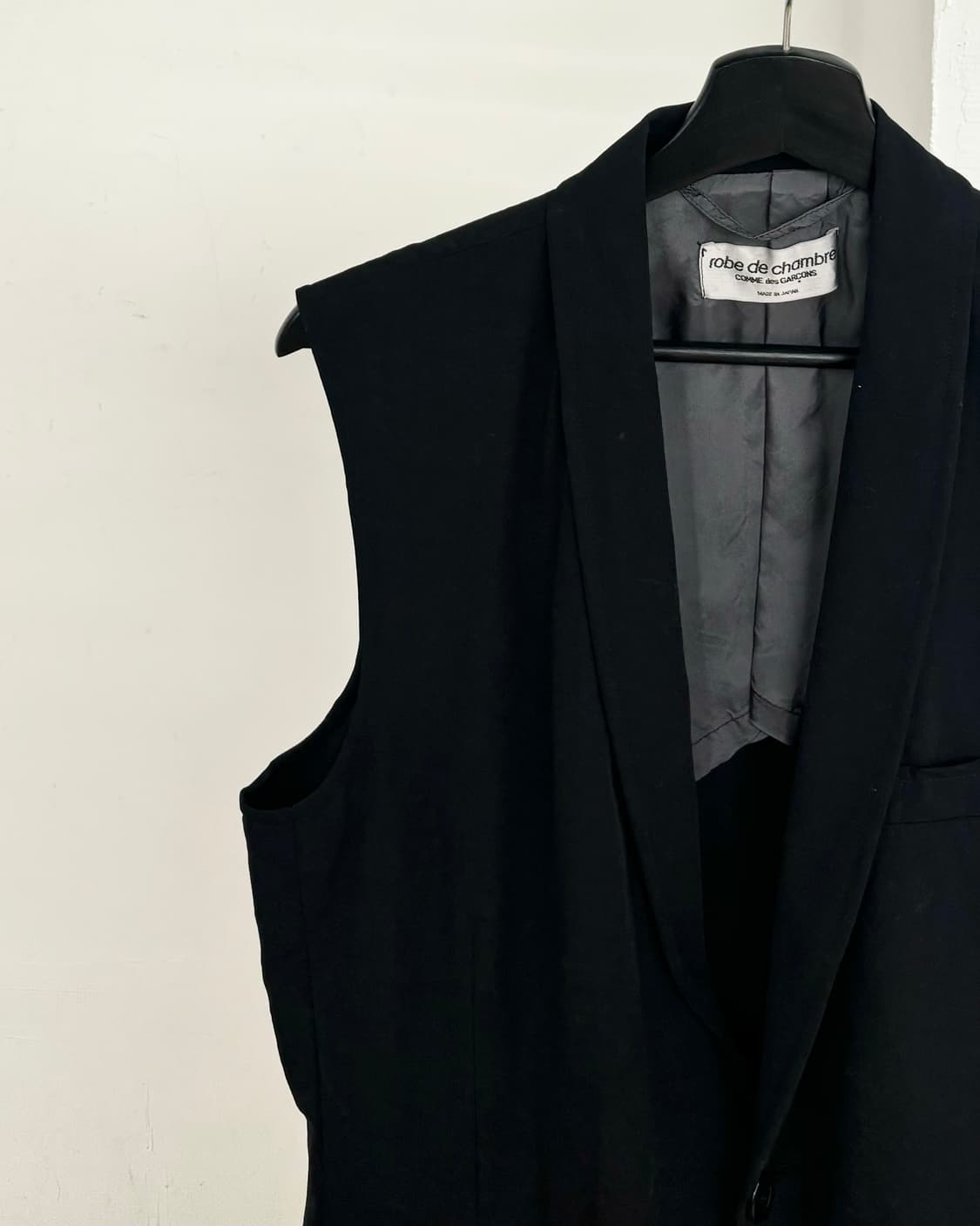 로브 드 샹브르 꼼데가르송 블랙 싱글 베스트 상품이미지3