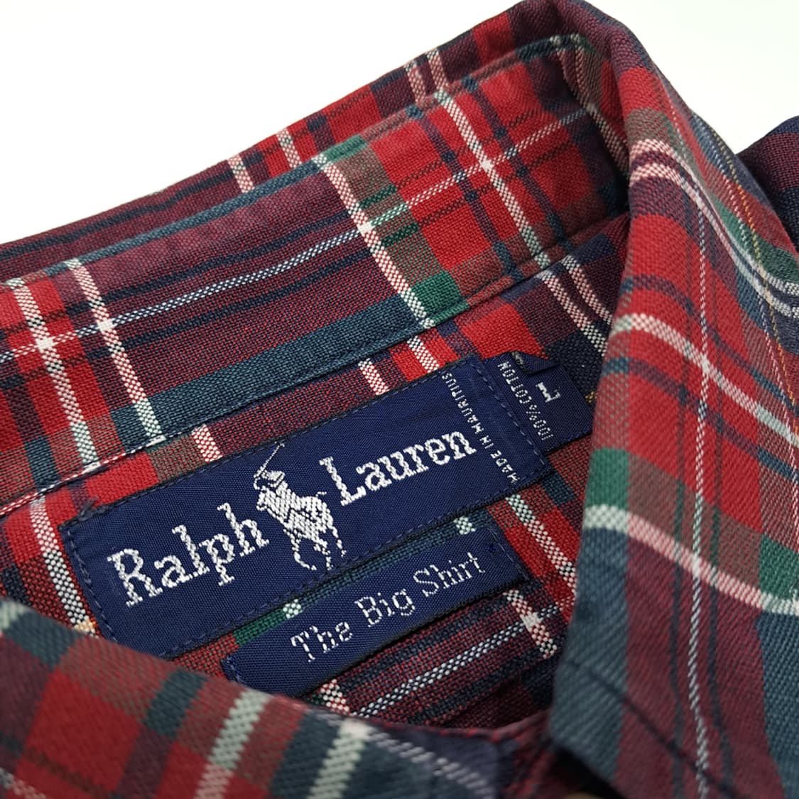 CL365 L 폴로 90s 코튼 빅셔츠 타탄체크 멀티 셔츠 남방 상품이미지4
