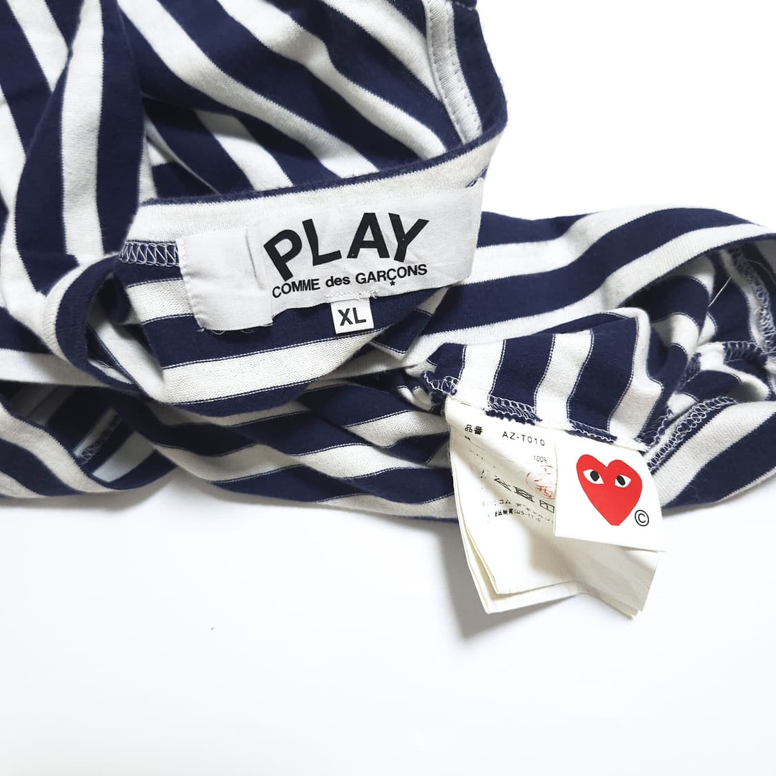 꼼데가르송 레드와펜 스트라이프 긴팔 티셔츠 네이비 상품이미지6