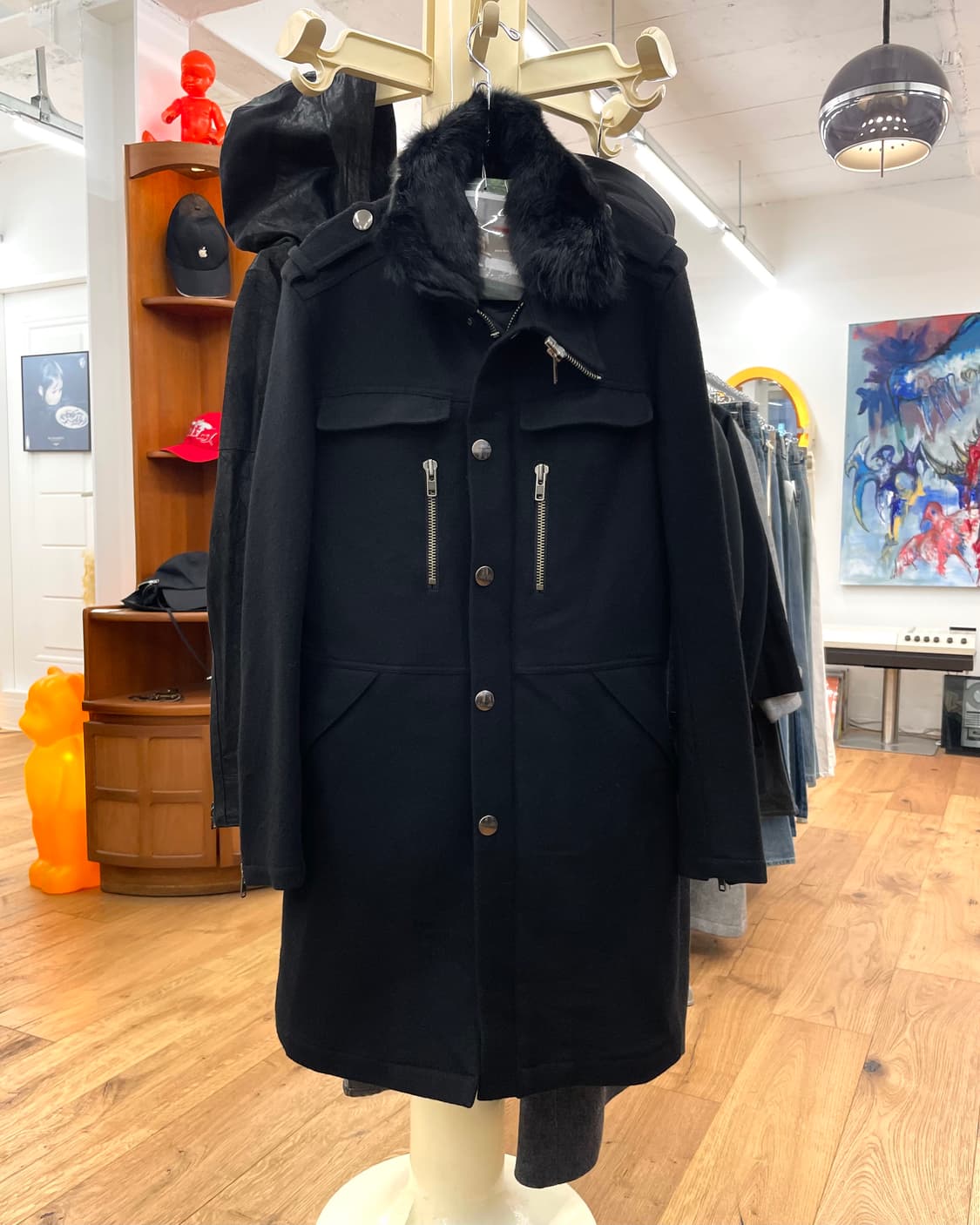 [M] 캐서린햄넷 퍼 트리밍 코트 상품이미지3