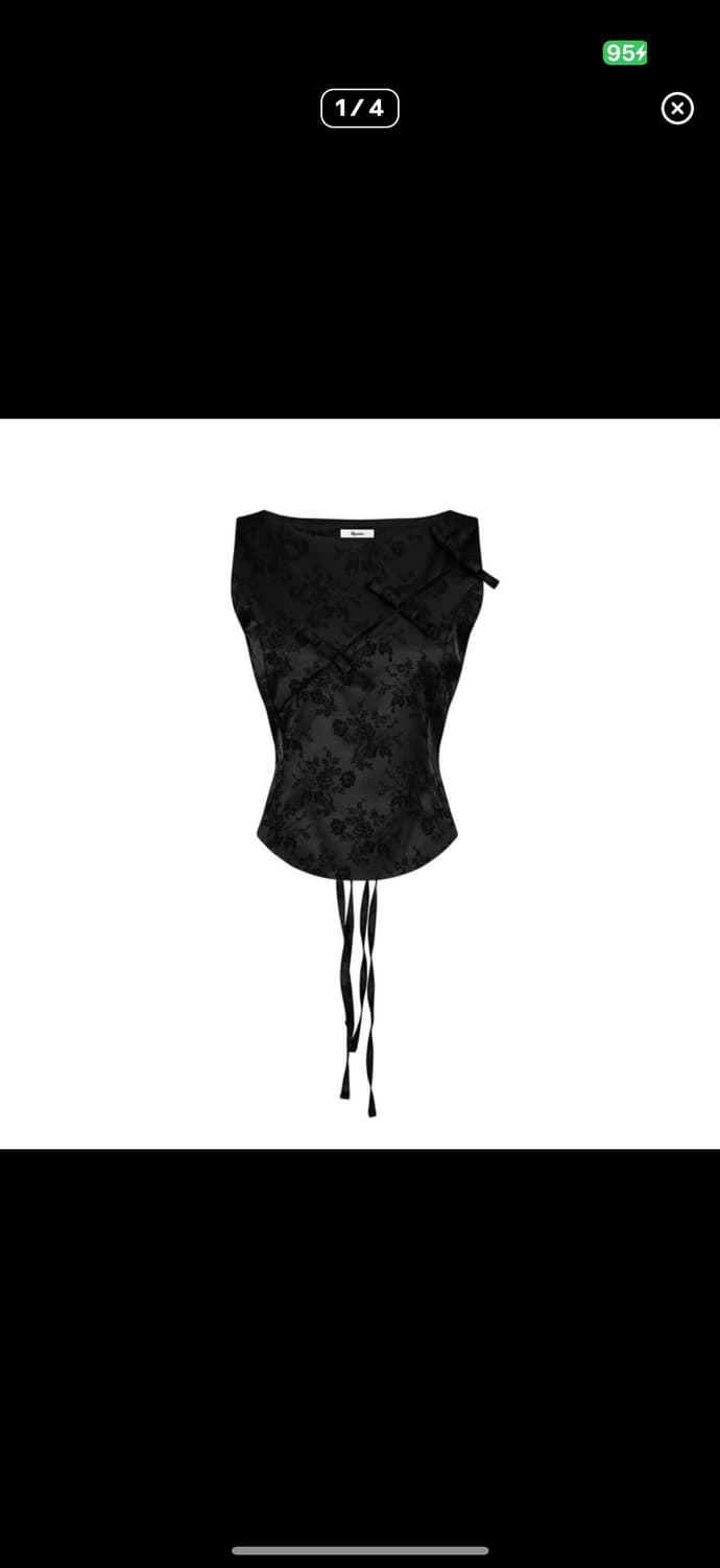 카시코 리본 패널드 슬리브리스 블랙 상품이미지1