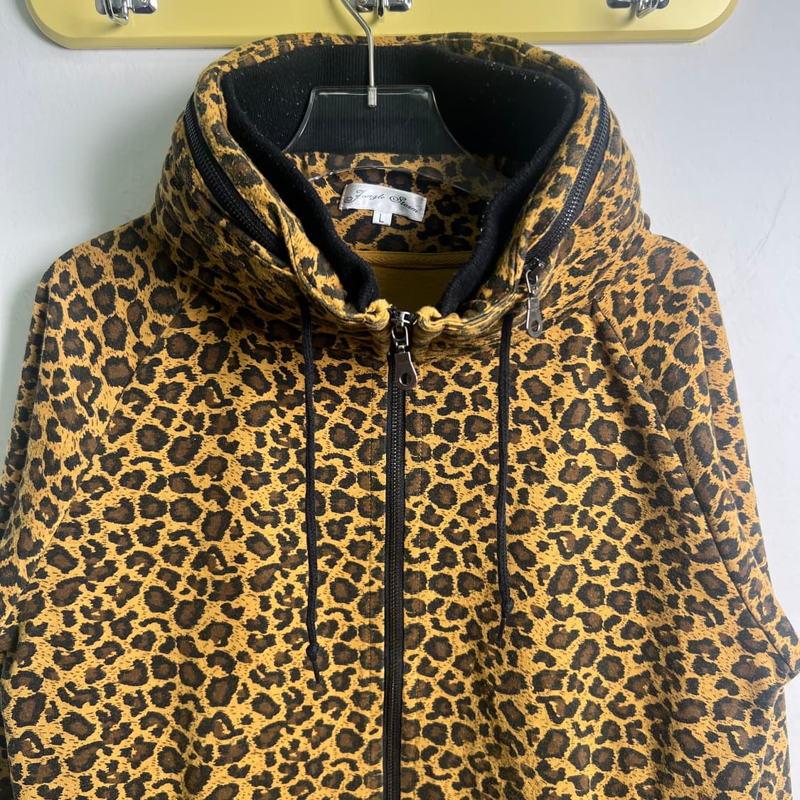 정글 스톰 레오파드 더블 지퍼 하이넥 자켓 L 상품이미지4
