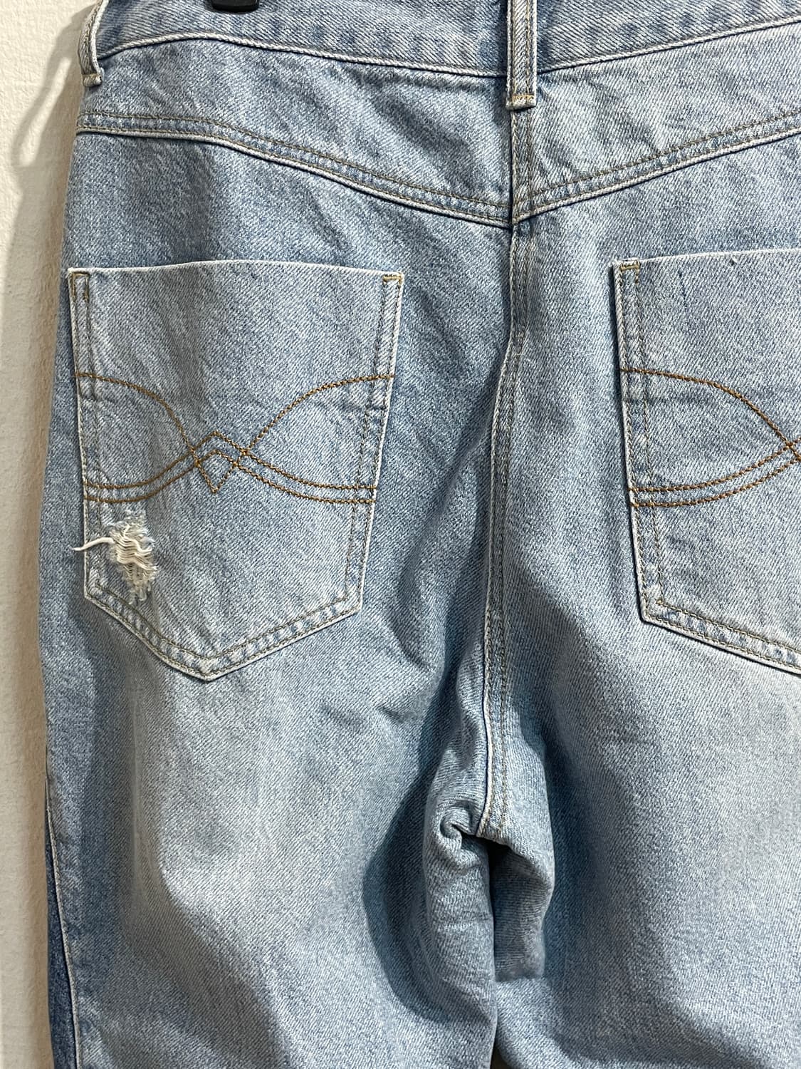 럭키슈에뜨 투톤 패널 데님 팬츠 상품이미지5