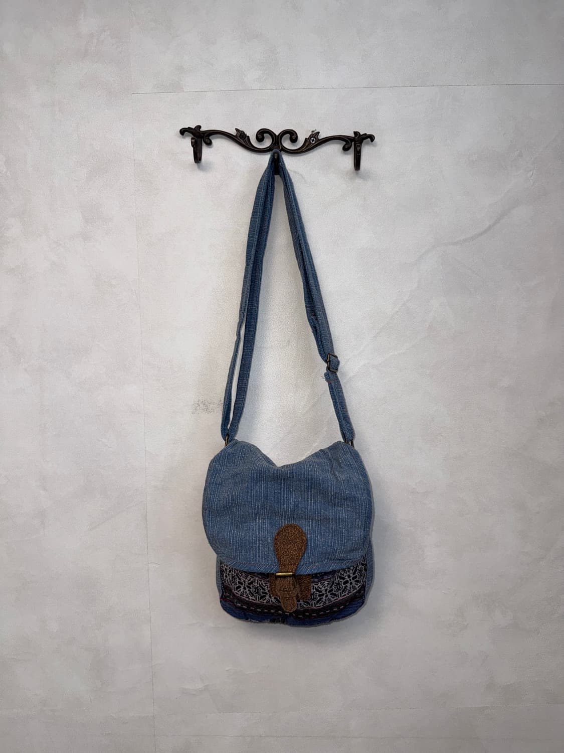 Washing blue ethnic hippie cross bag 상품이미지1