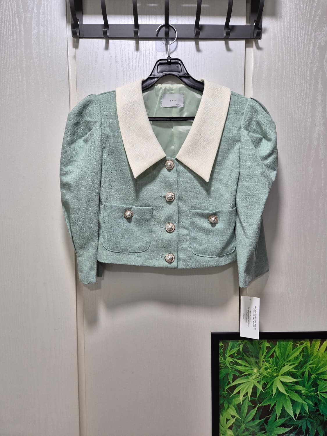 (세일)(새상품)Chlone 민트 트위드 셋업 스커트 상품이미지3