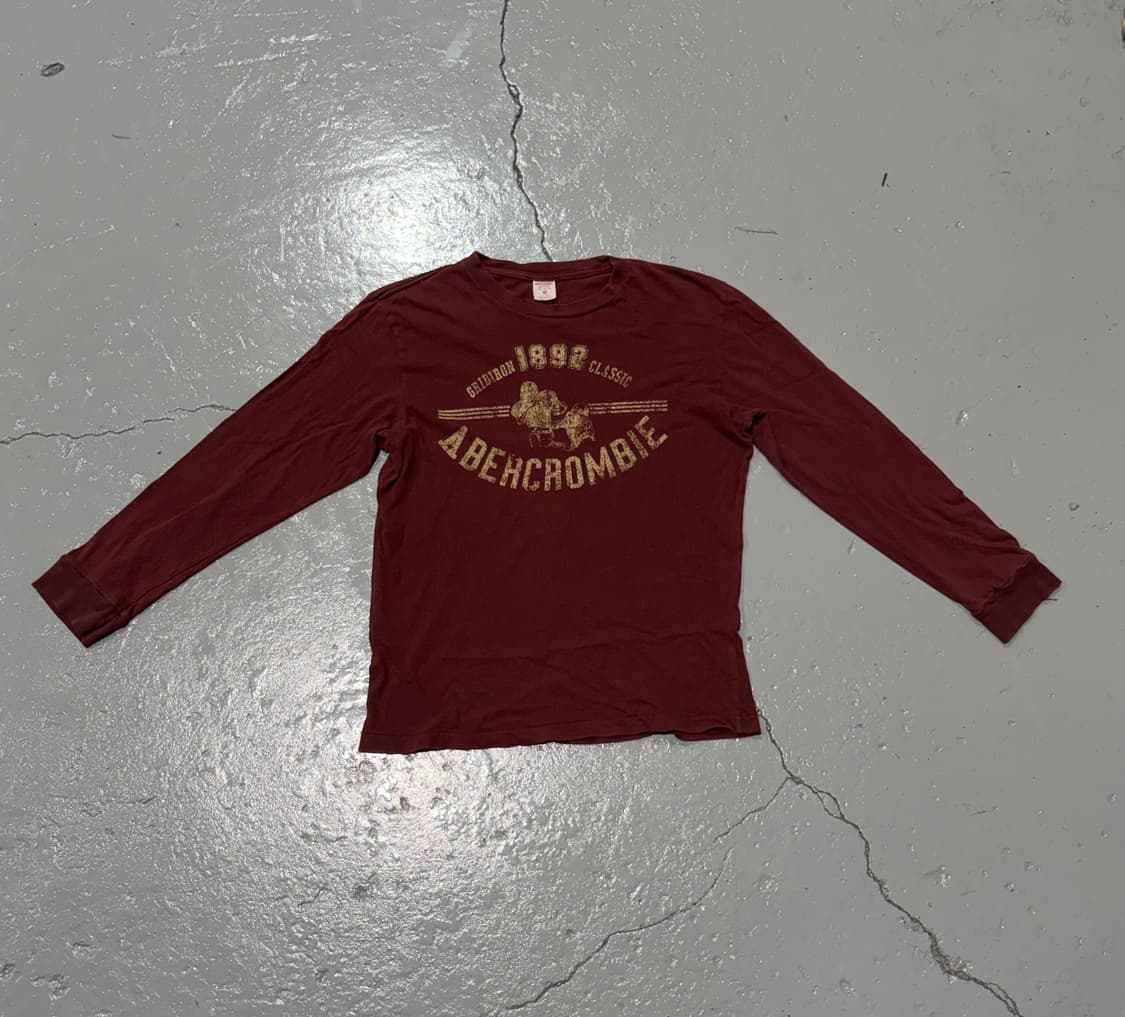 아베크롬비(Abercrombie) 싱글 스티치 버건디 롱슬리브 상품이미지1