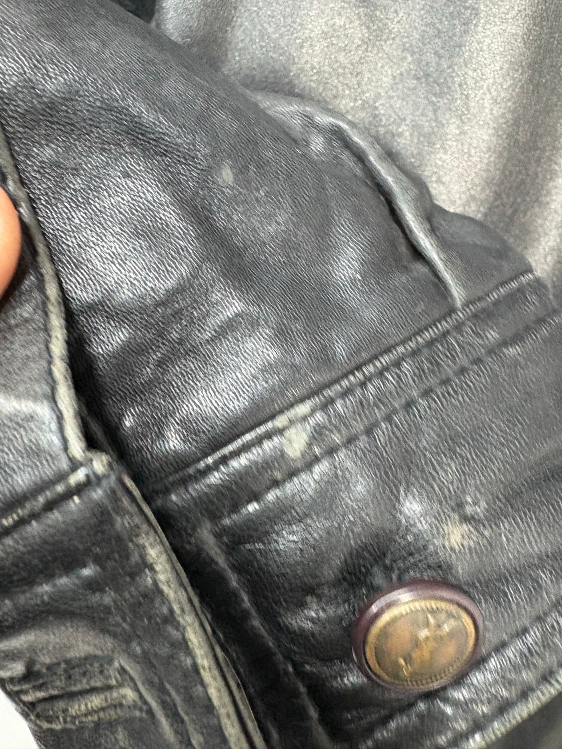 입생로랑 밍크퍼 카라 디테일 가죽자켓 (퍼 탈부착 가능)A3473 상품이미지10