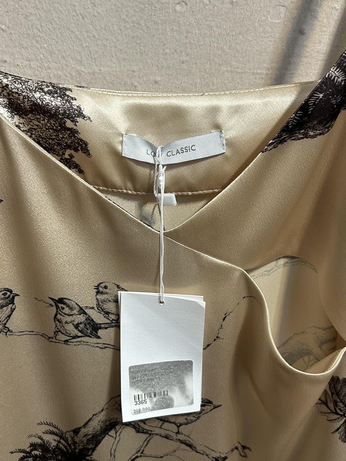 로우클래식 새틴 버드 프린트 드레이프 슬립 드레스 상품이미지7