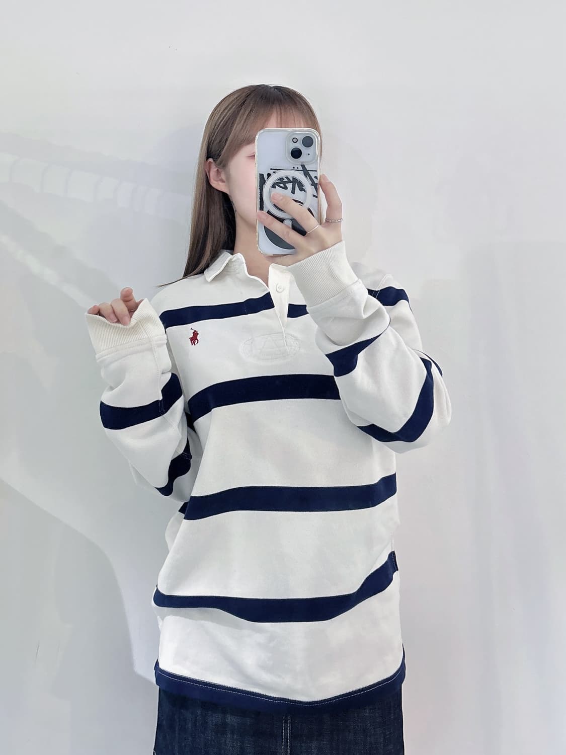 폴로랄프로렌 qr 레드포니 스트라이프 럭비티 상품이미지2