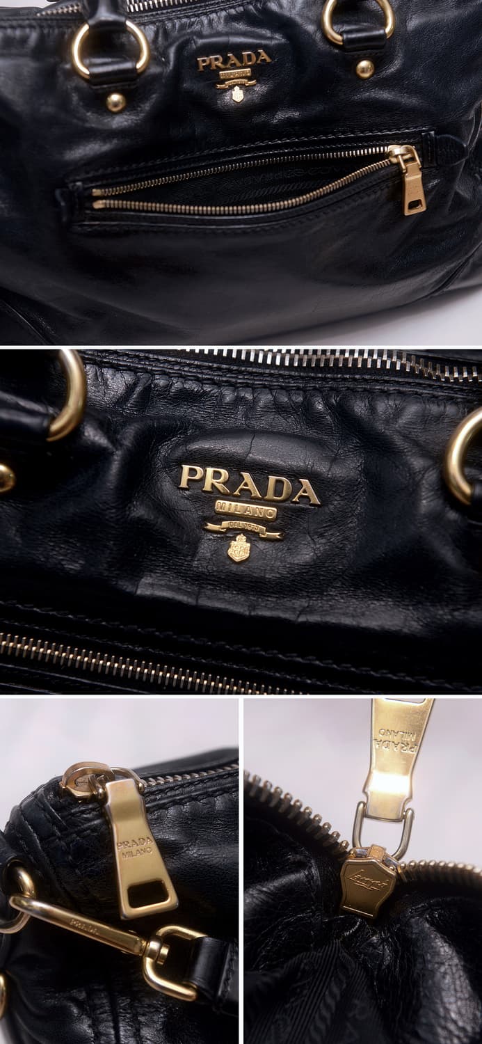 프라다 (PRADA) 비텔로 샤인 금장 블랙 2웨이 토트.숄더백 상품이미지9