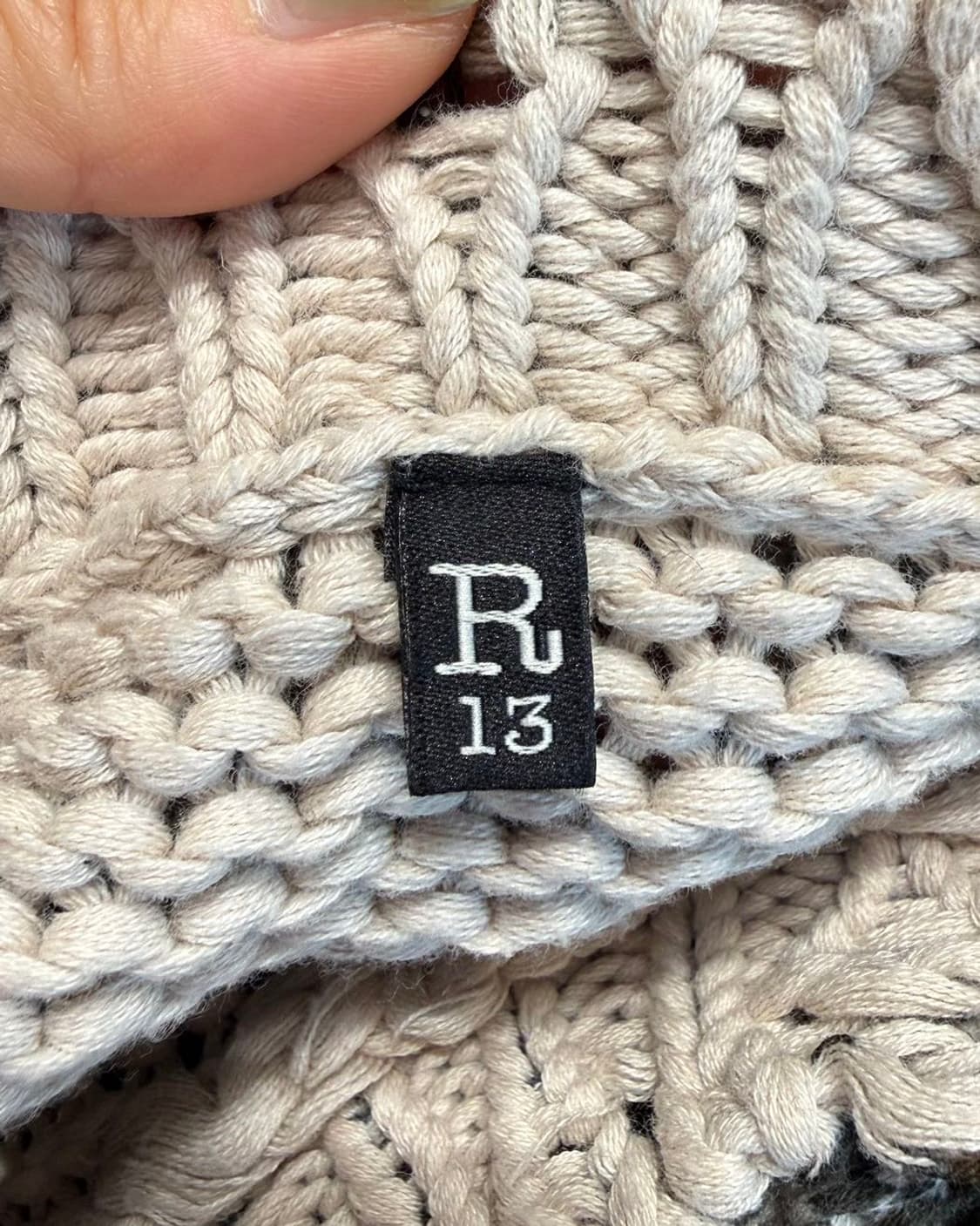 r13 카키 디스트레스드 오버사이즈 니트 상품이미지8