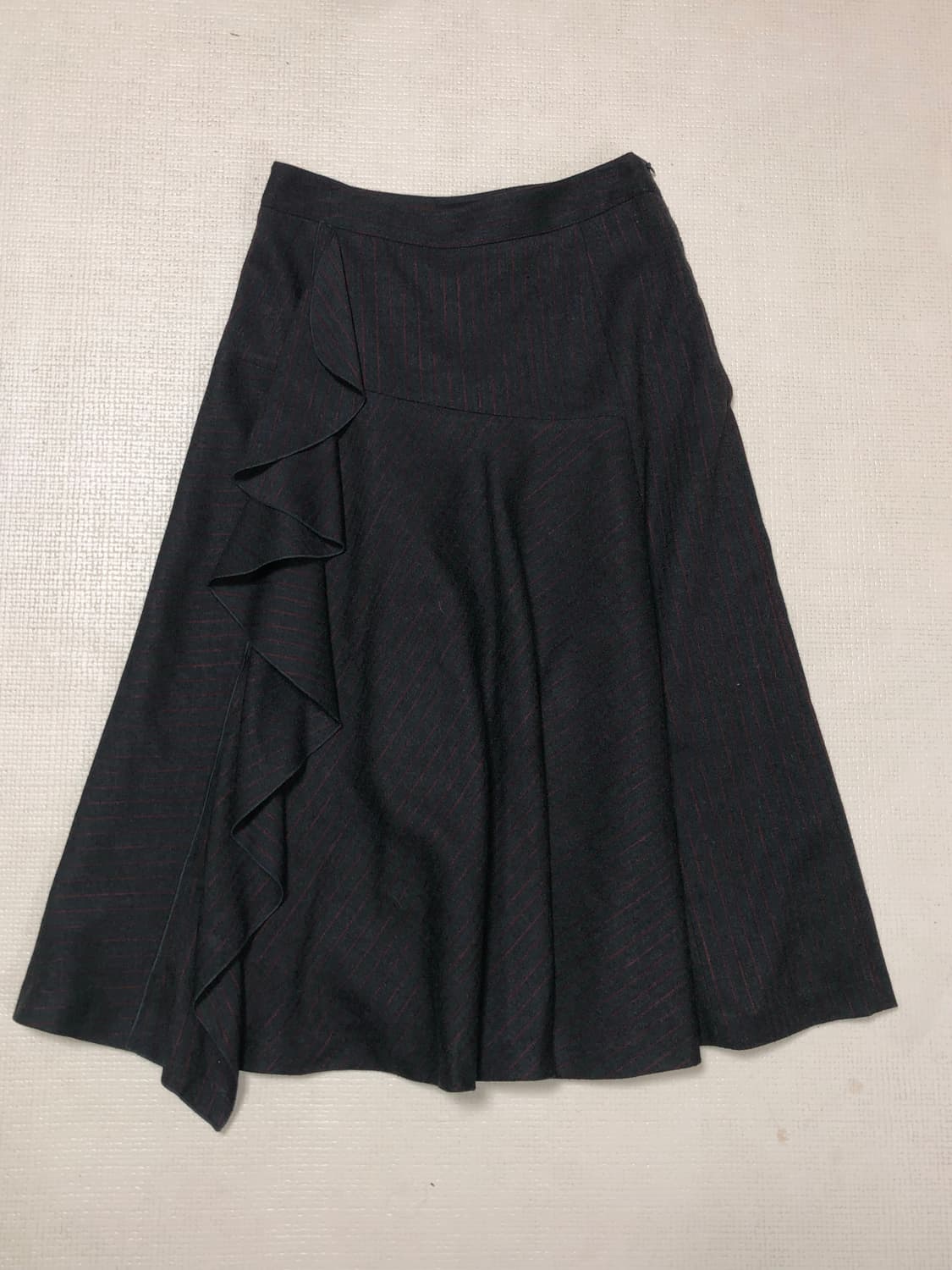 빈티지 그레이 핀 스트라이프 러플 스커트 상품이미지8