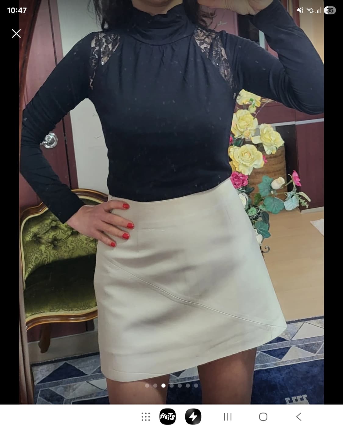 새상 프랑스 모르간 모달 레이스 컷아웃 셔츠  상품이미지3