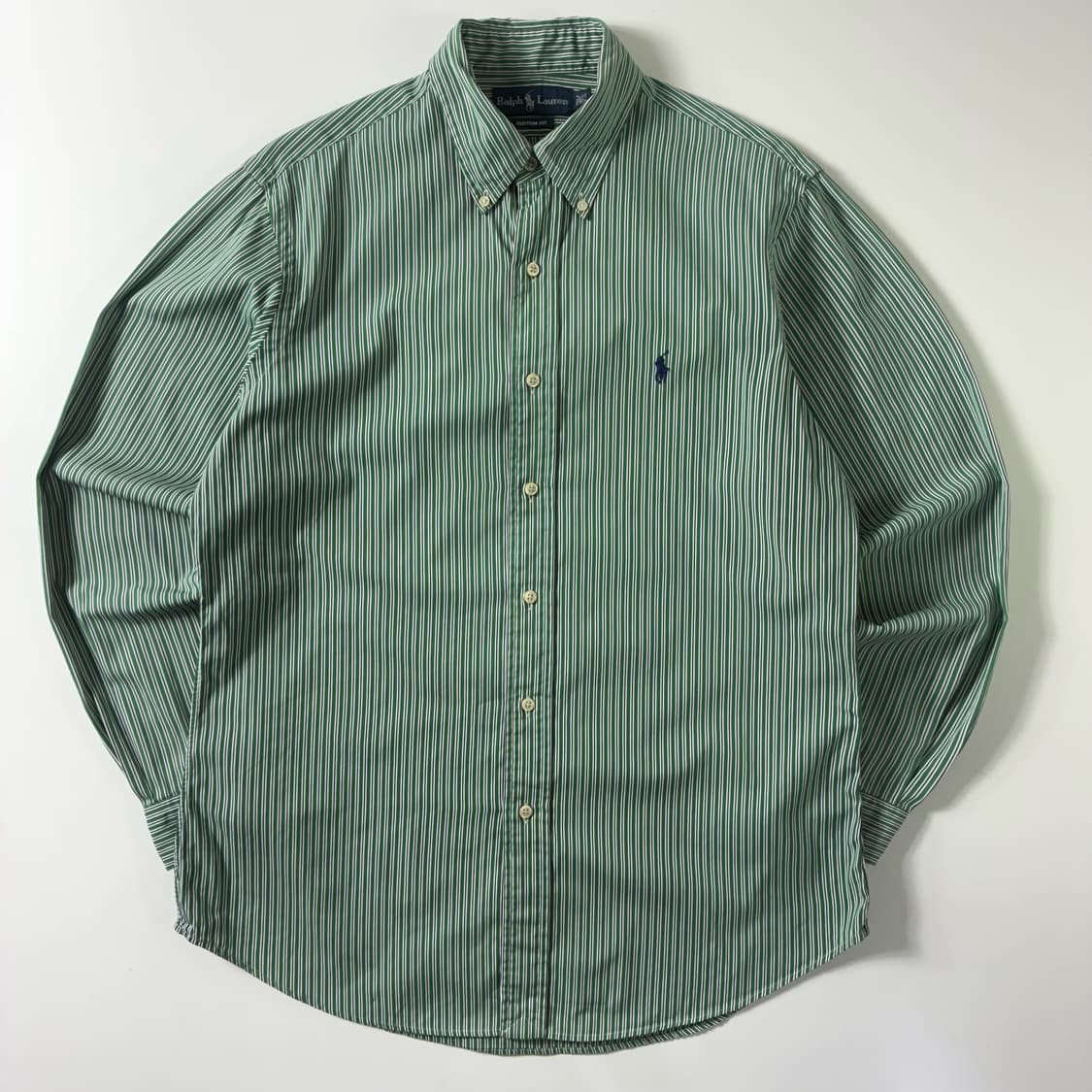 Polo  폴로 랄프로렌 자수 그린 스트라이프 셔츠 상품이미지1