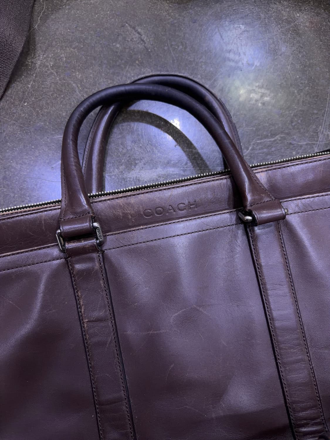 코치 렉싱턴 브라운 레더 가죽 서류 토트 크로스백 상품이미지3