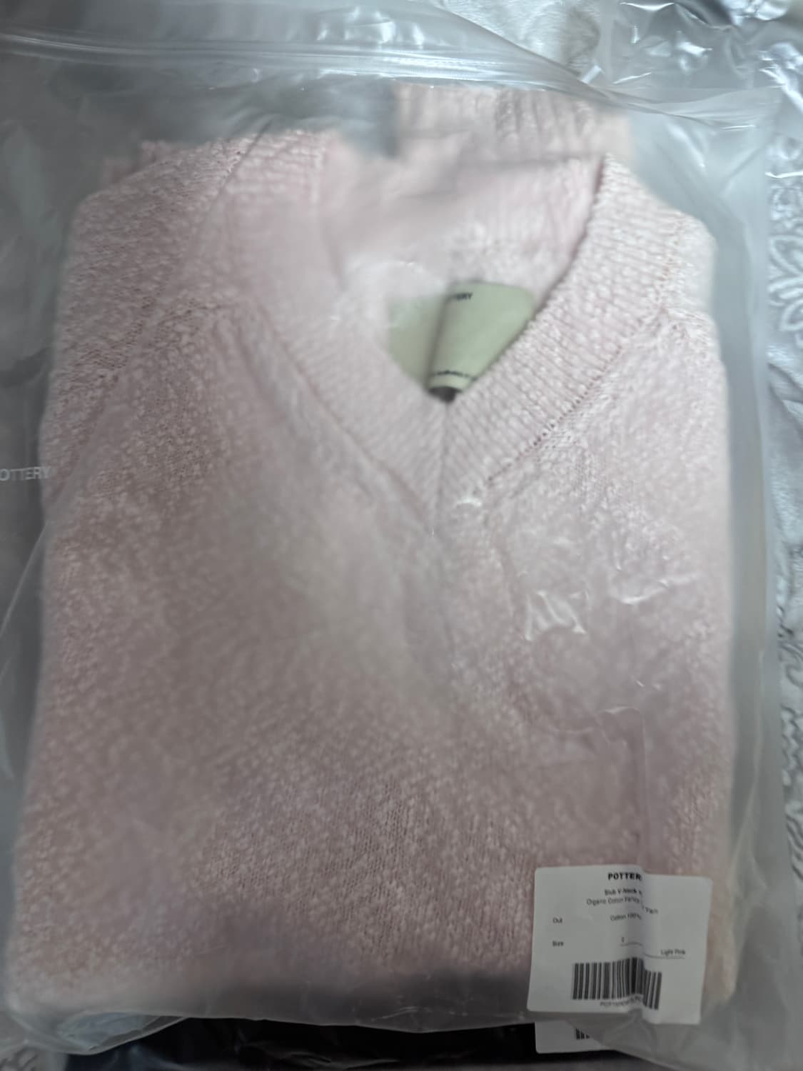 포터리 슬럽 브이넥 니트 라이트핑크 2 새상품 상품이미지1