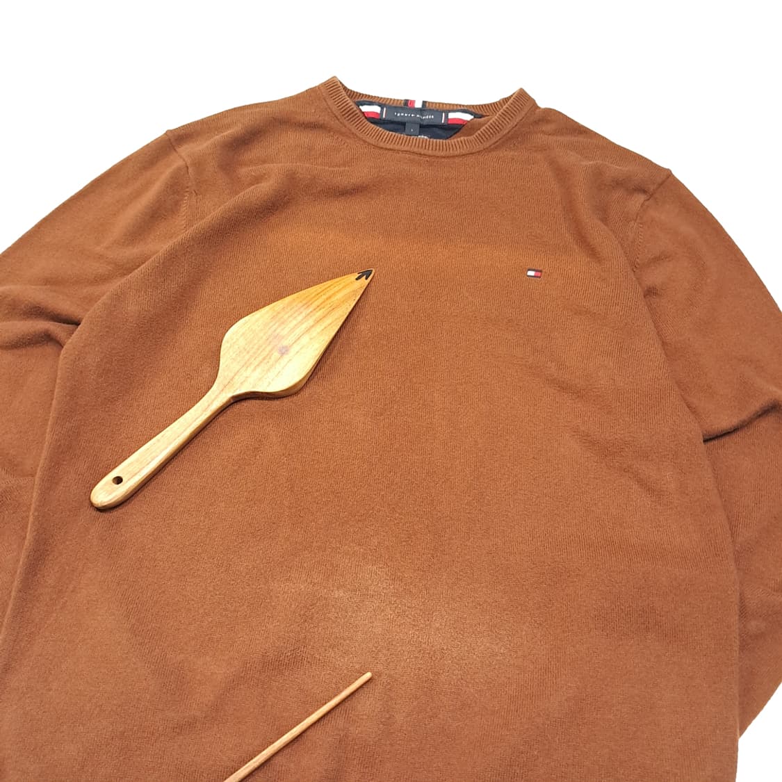 CL773 L 타미힐피거 코튼캐시미어 브라운 니트 스웨터 상품이미지4