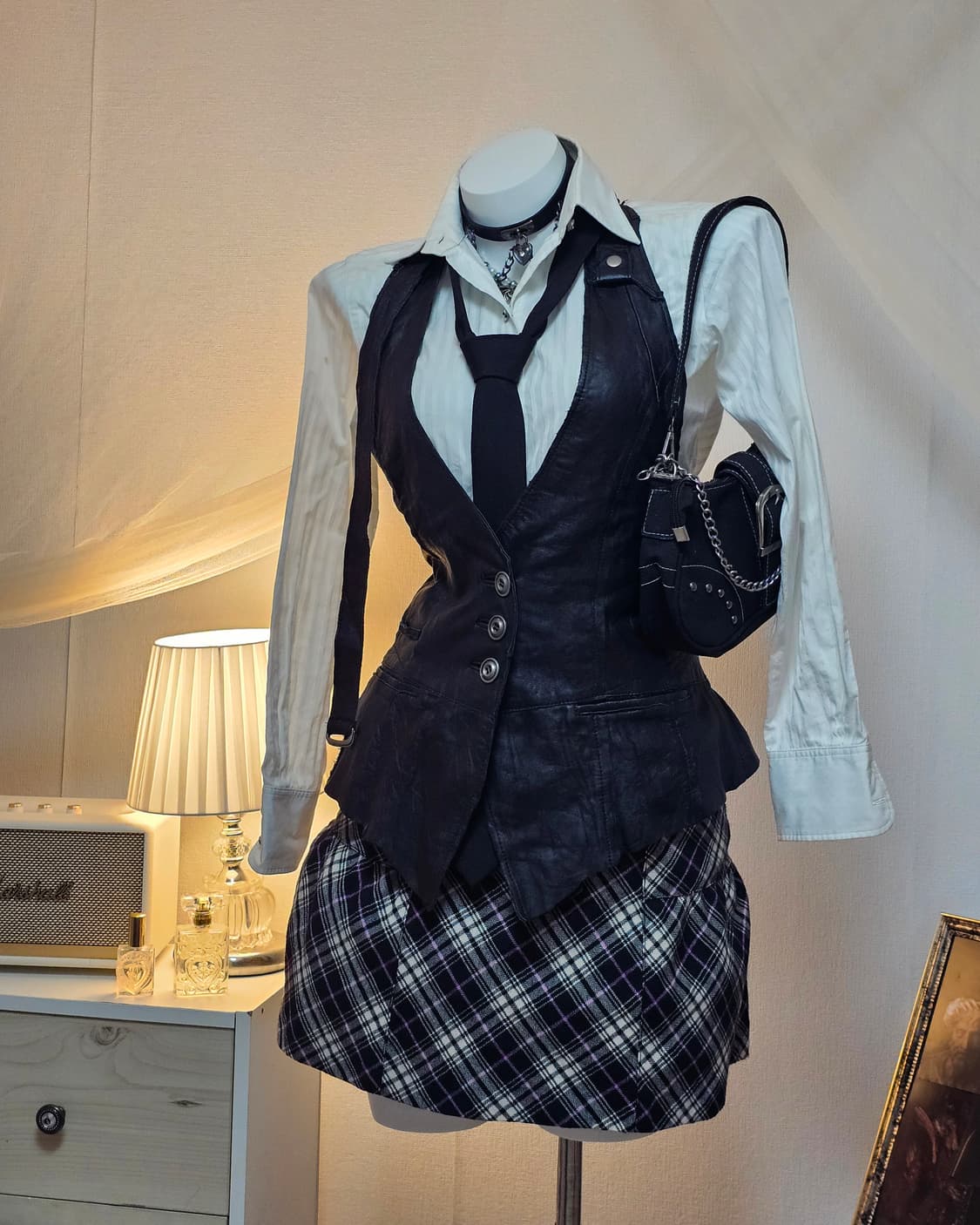 Punk preppie look style set 상품이미지2