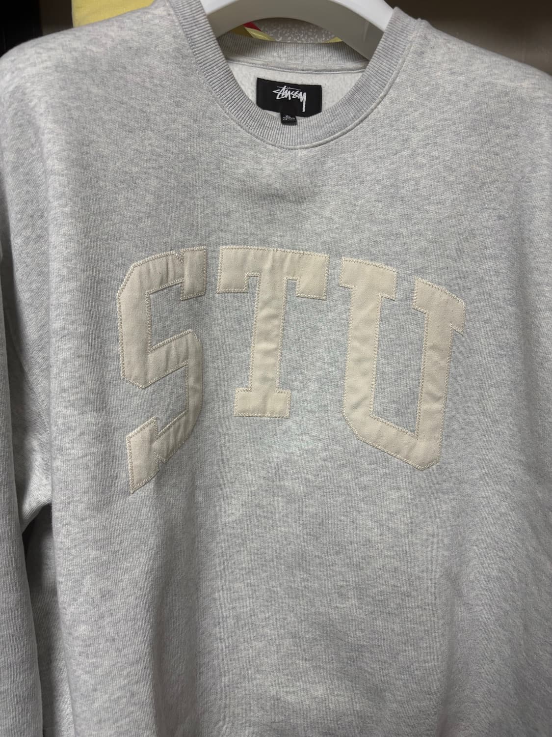 스투시 스투 아플리케 크루 애쉬 헤더 맨투맨 XL 상품이미지2