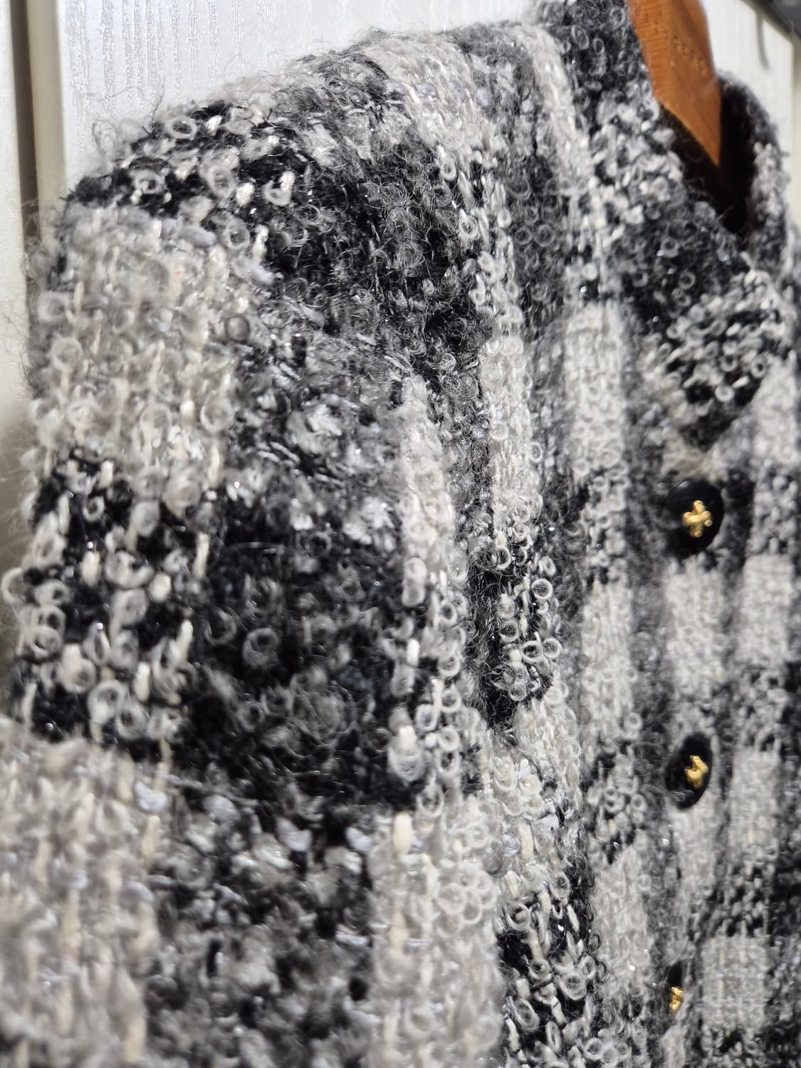 체크 부클트위드 자켓 상품이미지3