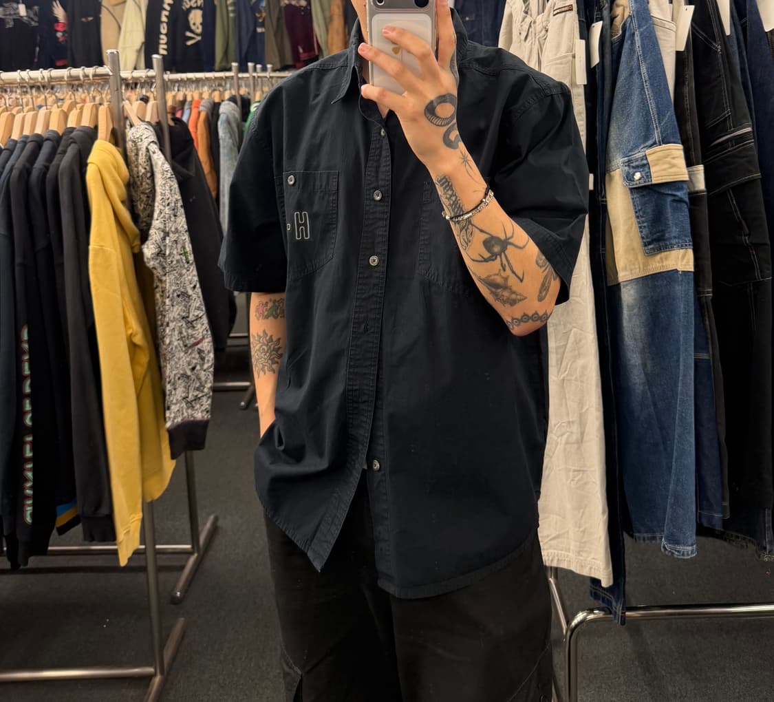 L)할리데이비슨 빈티지 프린팅 반팔 셔츠 상품이미지1