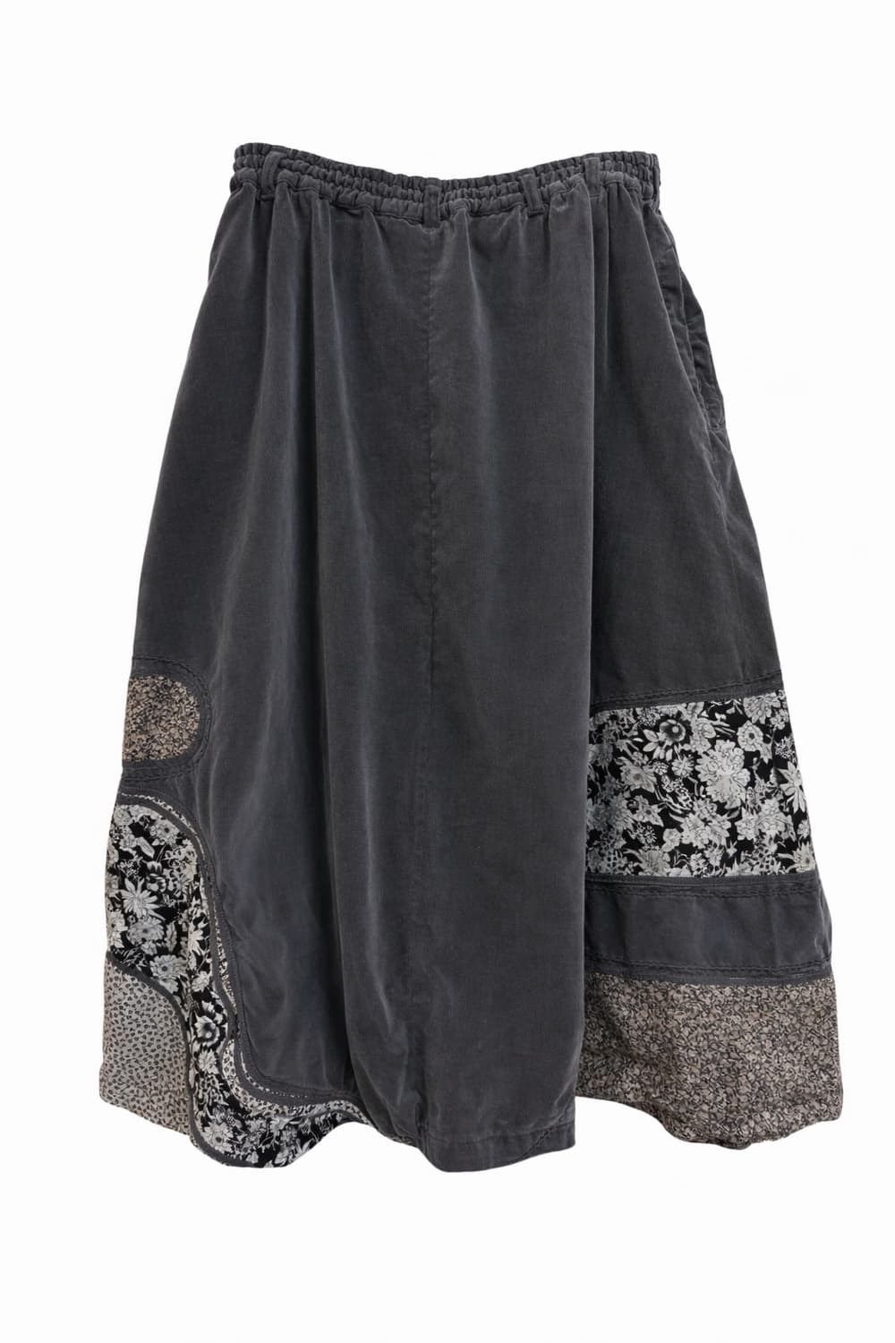 JP vintage 패치 워크 오리엔탈 벨벳 스커트 상품이미지3