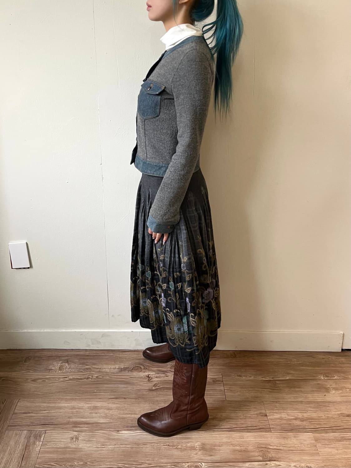 Lequipe Yoshie Inaba 울 데님 트위드 자켓  상품이미지8