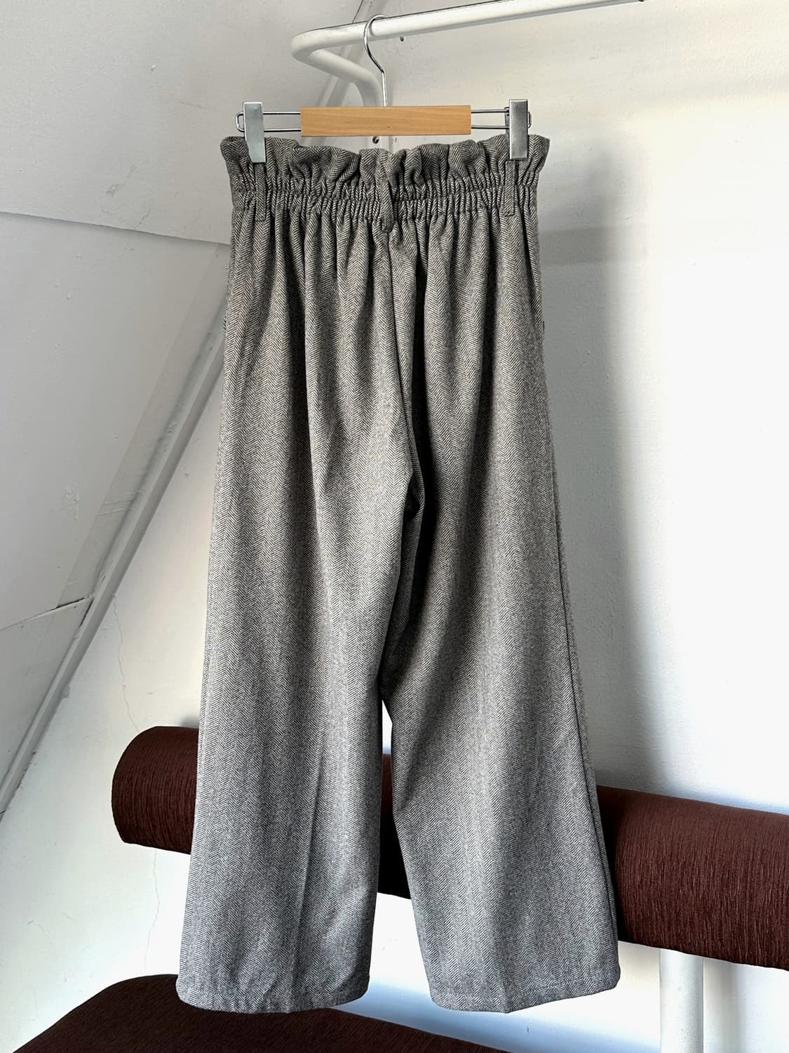 Design pattern banded wide trousers 상품이미지10