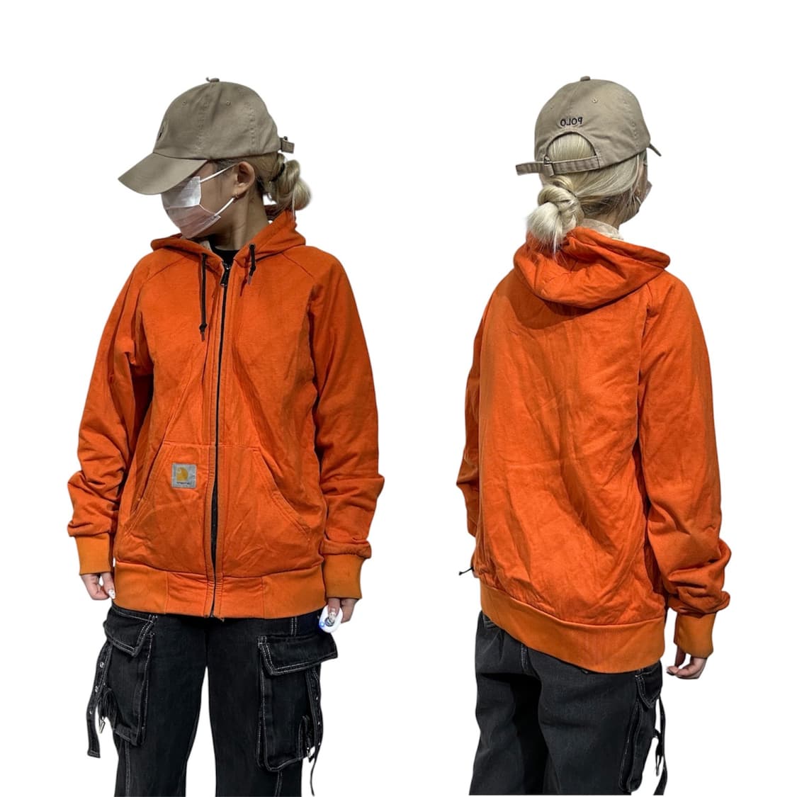 칼하트 오렌지 오버핏 후드집업 M 상품이미지1